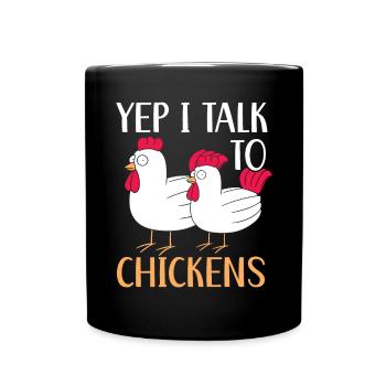 Chicken Farmer Chicken Whisperer Farm Animal - Full Colour Mug - black - Front