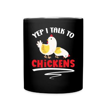 Hühnerbauer Hühnerflüsterer Bauernhoftier - Tasse einfarbig - Schwarz - Vorne