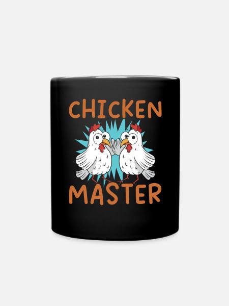 Hühnerbauer Hühnerflüsterer Bauernhoftier - Tasse einfarbig - Schwarz