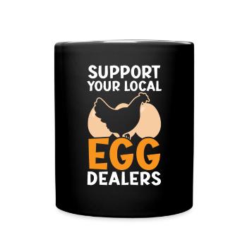 Chicken Farmer Chicken Whisperer Farm Animal - Full Colour Mug - black - Front