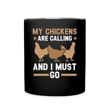 Chicken Farmer Chicken Whisperer Farm Animal - Full Colour Mug - black - Front
