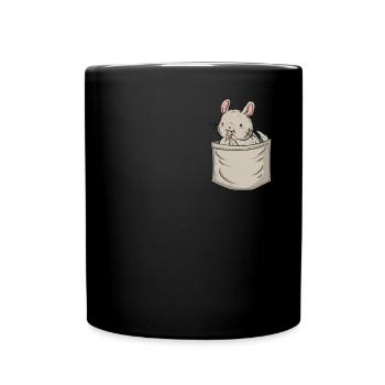 Chinchilla Chest Pocket Longtail Longhair - Full Colour Mug - black - Front