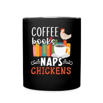Hühnerbauer Hühnerflüsterer Bauernhoftier - Tasse einfarbig - Schwarz - Vorne