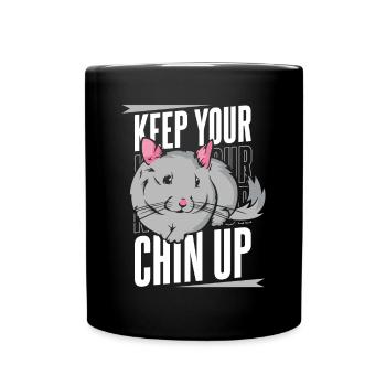 Keep Your Chin Up Longtail Longhair Breeder - Full Colour Mug - black - Front