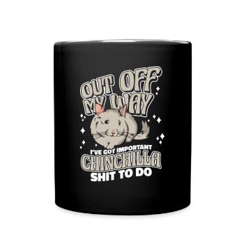 Out Off My Way Longhair Shorttail Long Tail - Full Colour Mug - black - Front