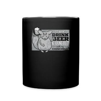 Just Drink Beer And Hang Out Short Tail Long Hair - Full Colour Mug - black - Front
