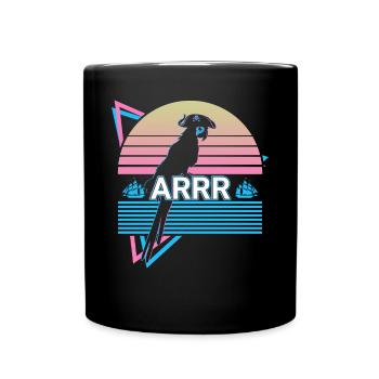 Parakeet Parrot Retro - Full Colour Mug - black - Front