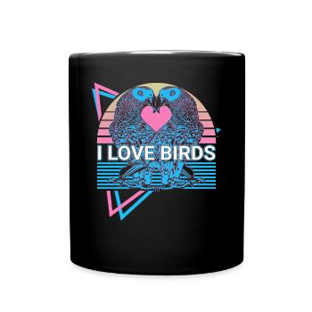 Perruche Perroquet Rétro - Mug uni - noir - Devant