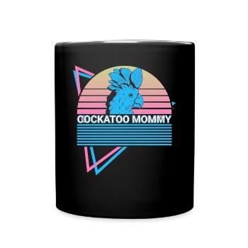 Kakadu-Mama Retro - Tasse einfarbig - Schwarz - Vorne