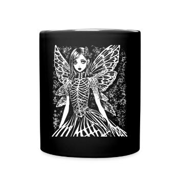 Fairycore Aesthetics Skeleton Fairy Goth Grunge G - Full Colour Mug - black - Front
