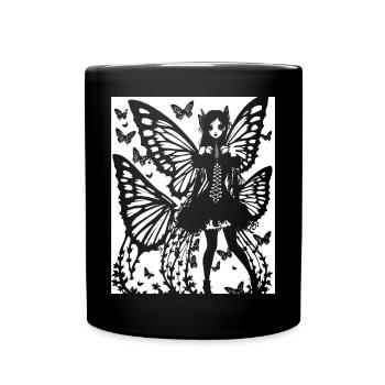 Fairycore Ästhetik Grunge Skelett Fee Goth G - Tasse einfarbig - Schwarz - Vorne