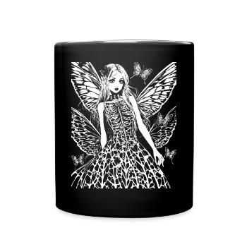 Fairycore Aesthetics Grunge Skeleton Fairy Goth G - Full Colour Mug - black - Front