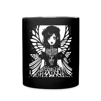Fairycore Ästhetik Skelett Fee Goth Gothic G - Tasse einfarbig - Schwarz - Vorne