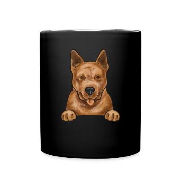 Australian Cattle Dog Red Blue Heeler - Tasse einfarbig - Schwarz - Vorne