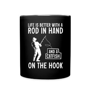 Pêche au poisson-chat Pêcheurs à la ligne - Mug uni - noir - Devant