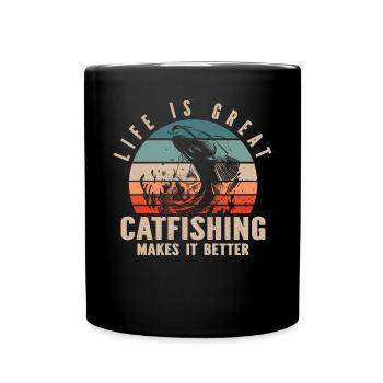 Pêche au poisson-chat Pêcheurs à la ligne - Mug uni - noir - Devant