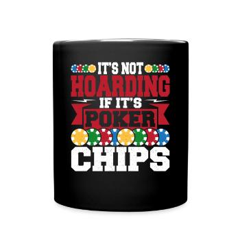 Aces Spades Flop It's Not Hoarding If It's Poker C - Full Colour Mug - black - Front