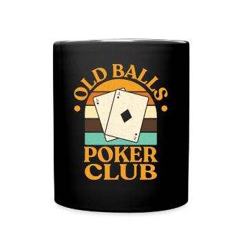 Old Balls Poker Club Retro Grandpa Game Card - Full Colour Mug - black - Front