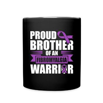 Proud father of a fibromyalgia warrior - Full Colour Mug - black - Front