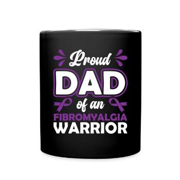 Proud brother of a fibromyalgia warrior - Full Colour Mug - black - Front