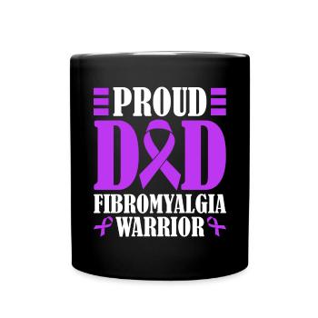Proud father of a fibromyalgia warrior - Full Colour Mug - black - Front