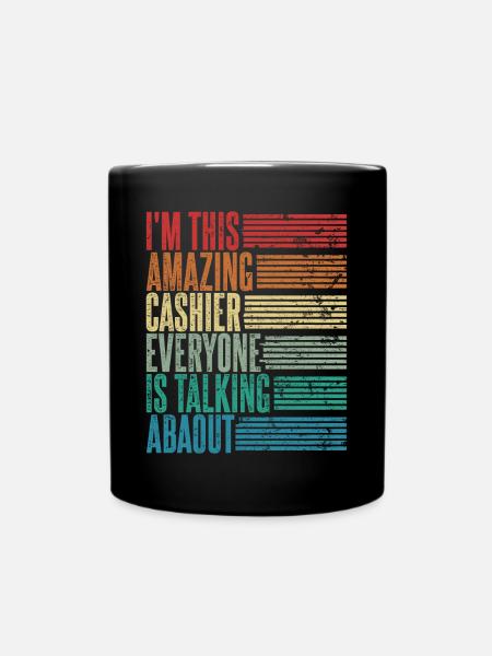 Vintage Kassierer Kassiererin Geschenk Retro - Tasse einfarbig - Schwarz