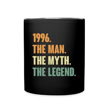 Vintage 25th 1996 Birthday - Gift For 25 Year Old - Full Colour Mug - black - Front