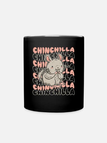 Chinchilla Langhaar Kurzschwanz Langschwanz - Tasse einfarbig - Schwarz