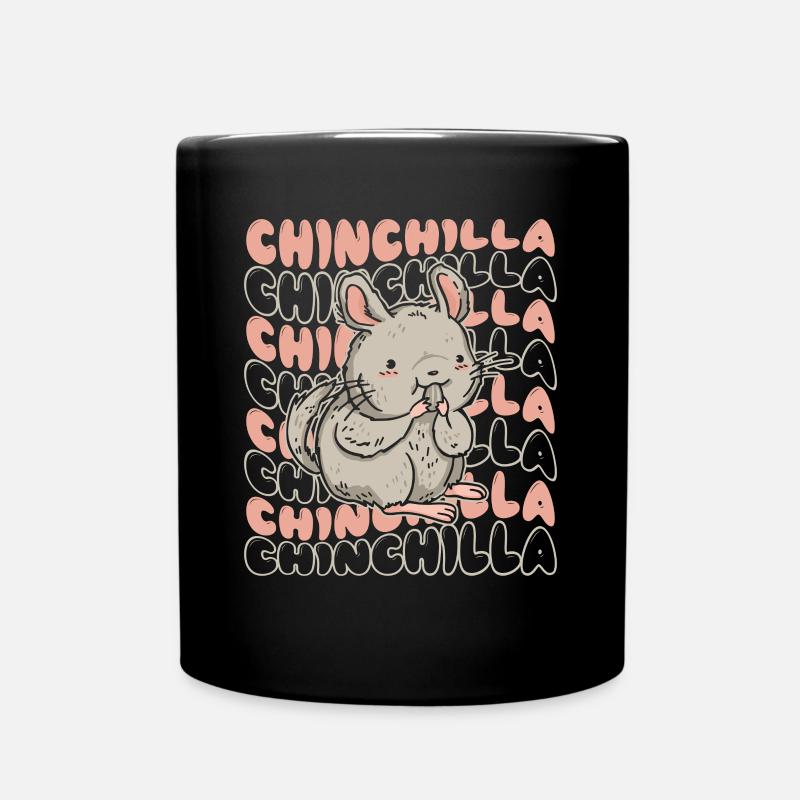 Chinchilla Langhaar Kurzschwanz Langschwanz - Tasse einfarbig - Schwarz