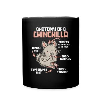 Anatomy Of A Chinchilla Long Tail Long Hair - Full Colour Mug - black - Front
