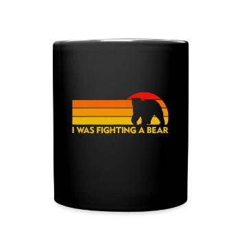 Vintage I Was Fighting A Bear - Full Colour Mug - black - Front