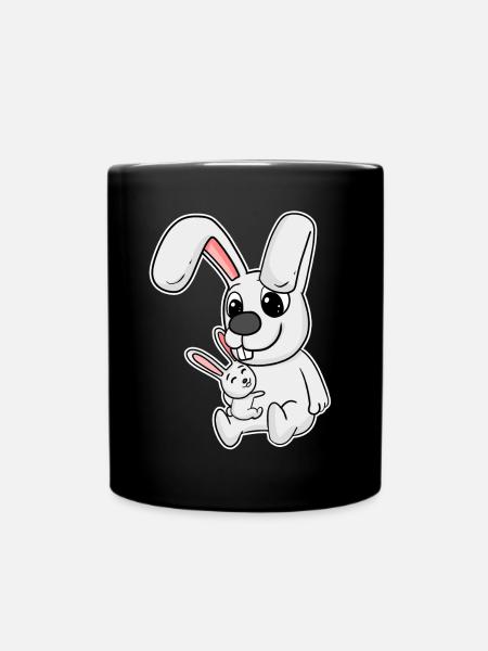 Famille de lapin - Lapin avec bébé - Mug uni - noir