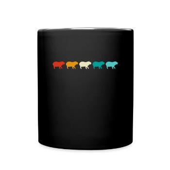 Retro Capybara Silhoutte - Capybaras - Full Colour Mug - black - Front