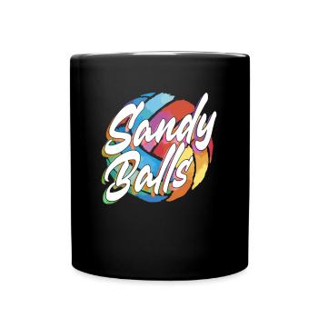 Sandy Balls - Fun Beach Volleyball - Full Colour Mug - black - Front