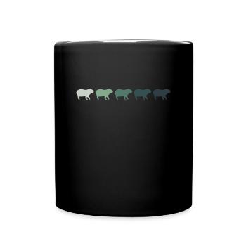 Retro Capybara Silhoutte - Capybaras - Full Colour Mug - black - Front