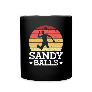 Sandy Balls - Fun Beach Volleyball - Full Colour Mug - black - Front