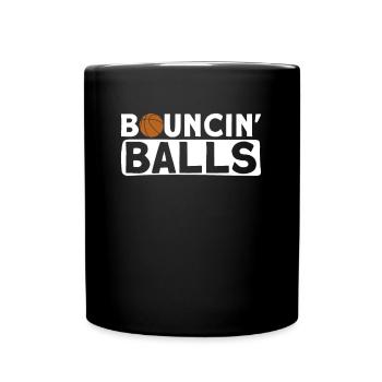 Bouncin' Balls - Lustiger Basketball - Tasse einfarbig - Schwarz - Vorne