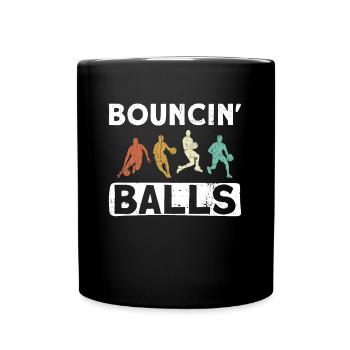 Bouncin' Balls - Lustiger Basketball - Tasse einfarbig - Schwarz - Vorne