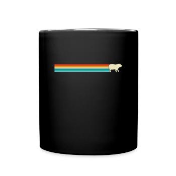 Retro Capybara Silhoutte - Capybaras - Full Colour Mug - black - Front