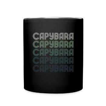 Retro Capybara Text Design - Capybaras - Full Colour Mug - black - Front