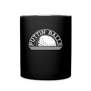 Puttin' Balls - Funny Golf - Full Colour Mug - black - Front