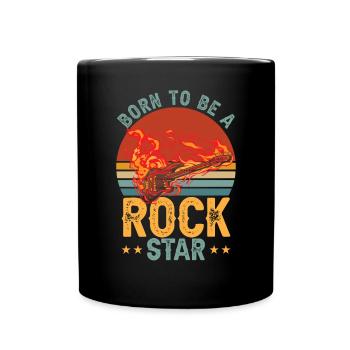 Born To Be A Rock Star Kids Guitar - Full Colour Mug - black - Front