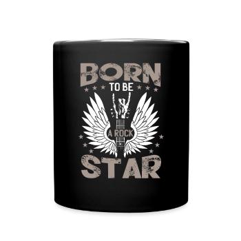 Guitare de musique rock née pour être une rock star - Mug uni - noir - Devant