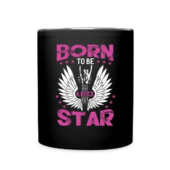 Born To Be A Rock Star Girl Guitar - Full Colour Mug - black - Front