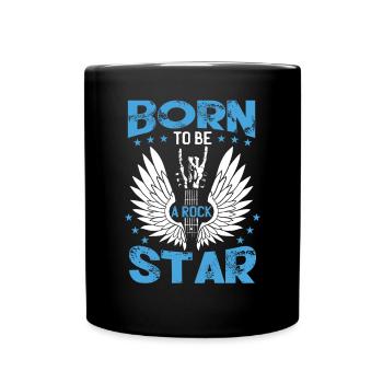 Born To Be A Rock Star Boy Kids Guitar - Full Colour Mug - black - Front