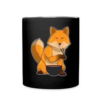 Fuchs Koch Ramen Kochen - Tasse einfarbig - Schwarz - Vorne