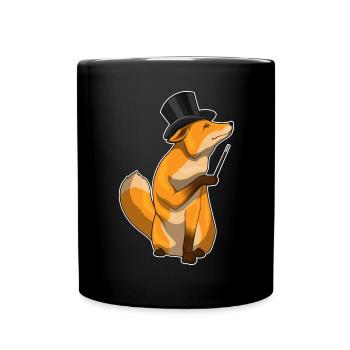 Fuchs Zauberer Zauberstab - Tasse einfarbig - Schwarz - Vorne