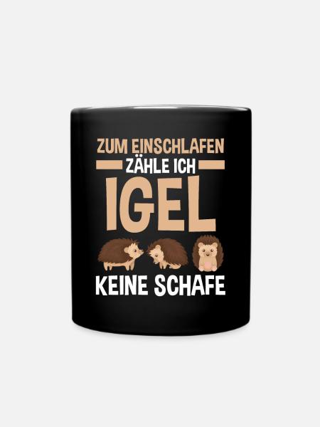 Tiermotiv Igel - Tasse einfarbig - Schwarz