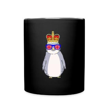 Pingouin porte la couronne Angleterre - Mug uni - noir - Devant