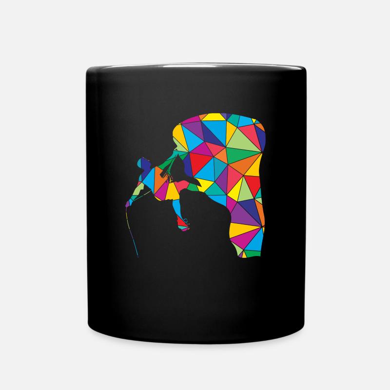 Felskletterer Polygon Kletter - Tasse einfarbig - Schwarz
